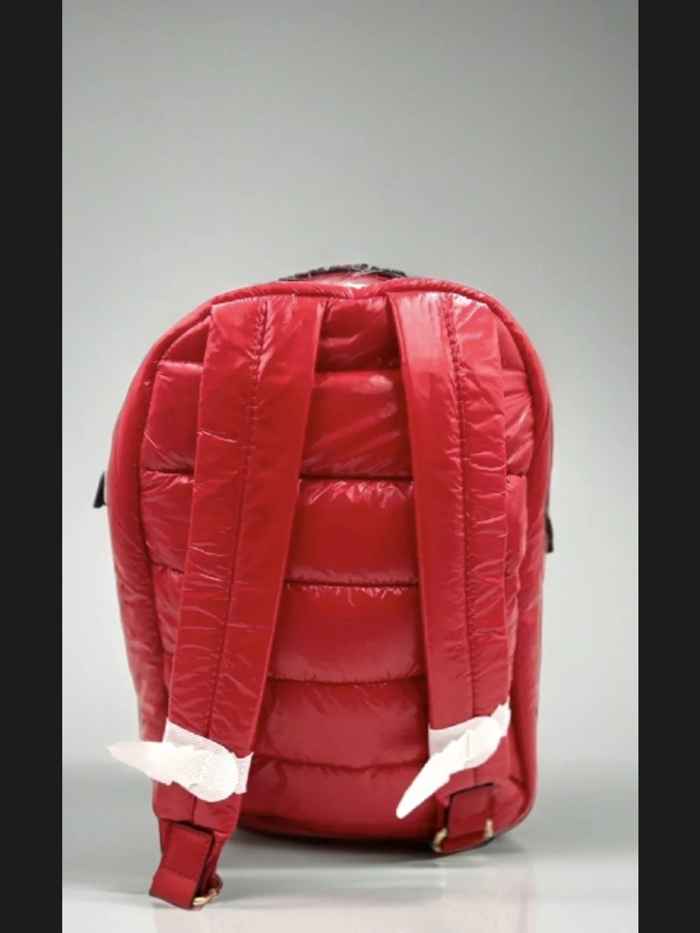 New! Estee Lauder  Fluffy  Backpack Makeup  Bag ~ Red Black Pom Pom